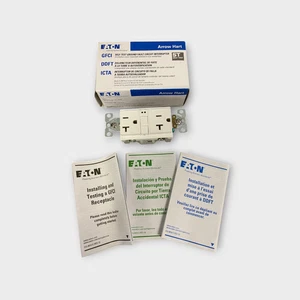 Eaton SGF20W Ground-Fault Circuit Interrupter, Duplex Receptacle, White - New - Bild 1 von 8