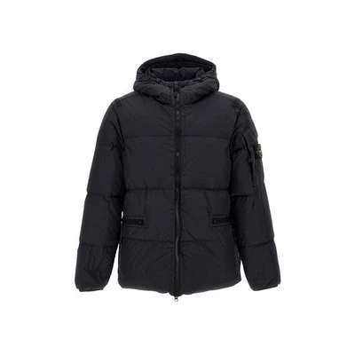 Chaqueta acolchada con capucha Stone Island Wappen Crinkle-Lap negra V0029 52883256 Foto 1 de 2