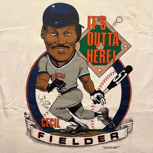 1991 Vintage CECIL FELDER T-Shirt--DETROIT TIGERS Baseball--made USA--NEU--(M) - Bild 1 von 5