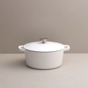 Horno holandés Kana Milo de hierro fundido esmaltado de 3,5 cuartos de galón con tapa blanco PVP £99 - Imagen 1 de 3