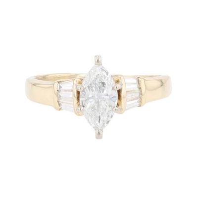 .96ctw Diamond Solitaire with Accents Engagement Ring 14k Yellow Gold Size 7 - Image 1 of 4