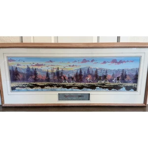 Roger Flythe Original Gemälde Pine River Encampment - Indianer Western - Bild 1 von 9