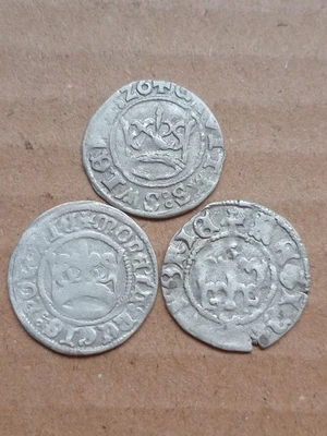 Poland medieval silver coin Polgrosz (12 GROAT) 1526 3 coins - Image 1 of 2