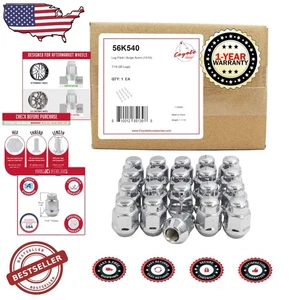 Chrome Lug Nuts 20pc 7/16"-20 35mm Bulge Acorn for Classic Chevrolet Buick - Picture 1 of 8