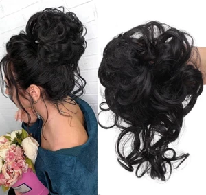 Chignon Capelli Finti Nero, Extension Capelli Chignon,Riccio Ondulato Capelli Na - Foto 1 di 8