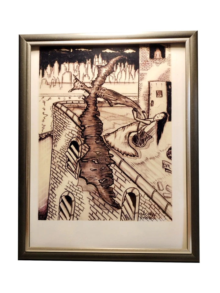 Decoración del hogar, arte de pared enmarcado, arte de fantasía de terror oscuro / arte de monstruos demoníacos Foto 1 de 4