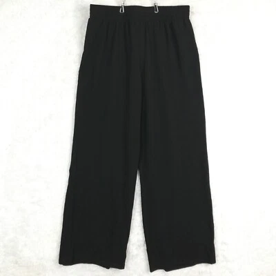 Alyx Womens Pants Wide Leg Black Crepe High Rise Pull On Casual Comfy M New - Image 1 of 4