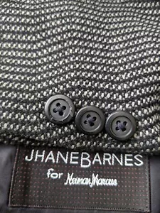 RARE Jhane Barnes Gray & Black Swirl Waves Jacquard Tweed Blazer Jacket Coat 40L - Picture 1 of 8