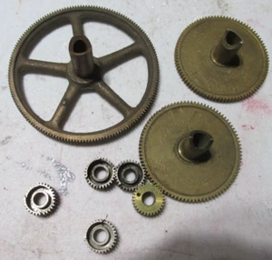 8-antique brass gears tiny and 202' 1-3" art tramp art - Picture 1 of 1