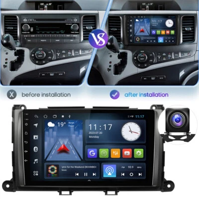 For Toyota Sienna 2011-2014 Radio Car Stereo Apple Carplay Android 12 GPS Navi - Imagem 1 de 4