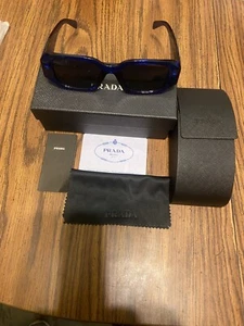 Prada Women's Blue Full Rim Sunglasses 50-20-143 Blue Lens - Picture 1 of 5