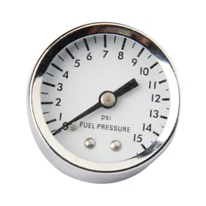 Direct Mount Low Pressure Fuel Pressure Gauge 0-15 PSI 1/8"NPT Male Fitting 1.5" - Picture 1 of 3