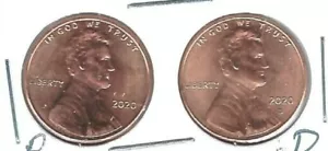2020-P & D Brilliant Uncirculated Two Lincoln Cent Types! - Picture 1 of 2