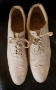ZAPATOS DE LONA BLANCOS VINTAGE CAMBIO DE SIGLO PARA MUJER TALLA 8 - Imagen 1 de 4