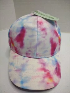 Tie Die Rainbow Wearable Art Strapback Youth Ball Cap Hat Kids 4-6X - Picture 1 of 11
