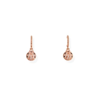 Orecchini AMEN Coccinelle ELARZBN DONNA argento IP Oro rosa EARRINGS ZIRCONI  - Immagine 1 di 2