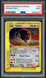 2003 Pokemon CRYSTAL GOLEM Skyridge HOLO RARE Card 148/144 SWIRL - PSA 9 MINT