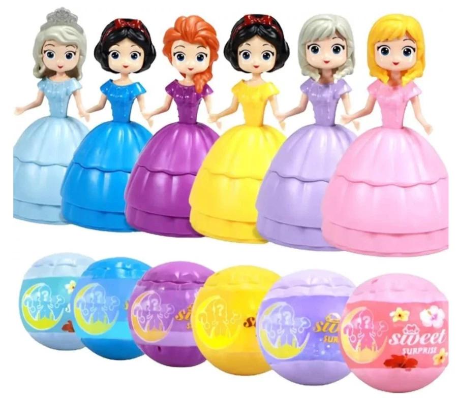 Mini Princess Figures 6 Pcs Princess Mini Figure Set Cartoon Birthday Decoration - Image 1 of 4