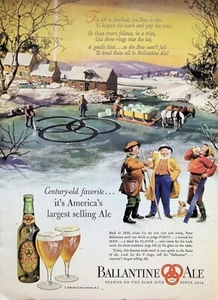 VINTAGE 1940s Print Ad ~Ballantine Ale ~Century-old favorite...America's largest - Picture 1 of 1