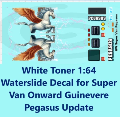 Calcomanía de tóner blanco 1:64 tobogán acuático para actualización Super Van Onward Ginebra Pegasus Foto 1 de 4
