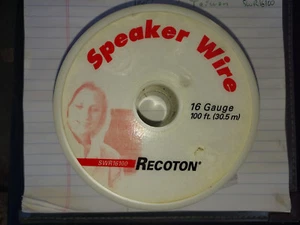 22HH82 RECOTON SWR16100 LAUTSPRECHERKABEL, 16GA 100', GOLD & SILBERFARBENE KABEL, NEU  - Bild 1 von 3