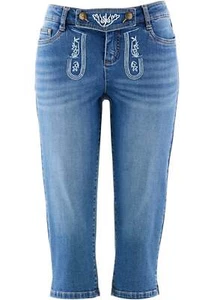 Neu 3/4-Trachtenjeans mit Stickerei Gr. 44 Blue Stone Damen Trachten-Hose - Bild 1 von 1