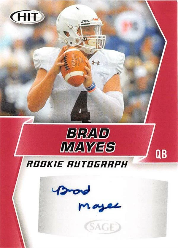 Brad Mayes autographed football card (Lehigh Hawks) 2019 SAGE HIT Rookie #A8 - Image 1 of 1