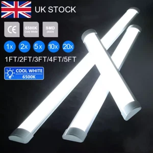 6FT LED Strip Lights Batten Tube Light Office Shop Garage Ceiling Lamp Daylights - Picture 1 of 33