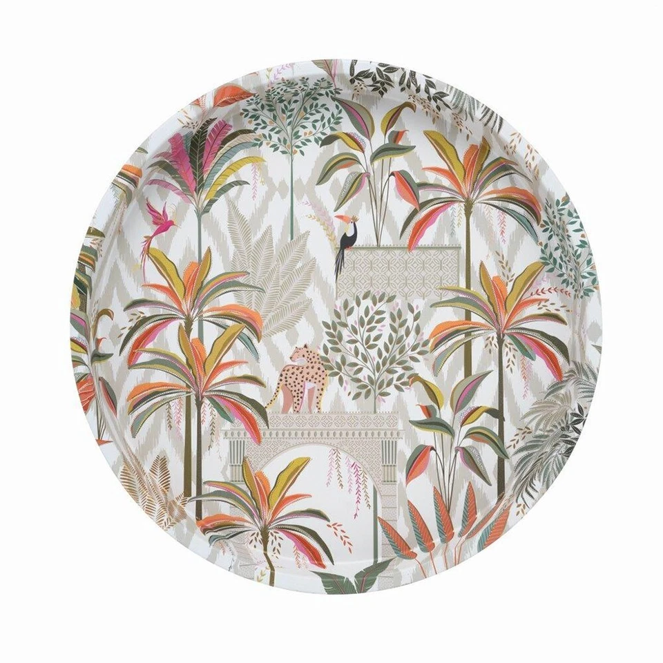 Sara Miller Palm Garden Deepwell Tin Tray - 300 (d) mm - Image 1 of 1