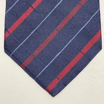 TIFFANY & CO. Corbata Para Hombres Azul Rojo Clásica Rayas 58L 3.75W ITALIA COMO NUEVA Minorista-$180 Foto 1 de 4