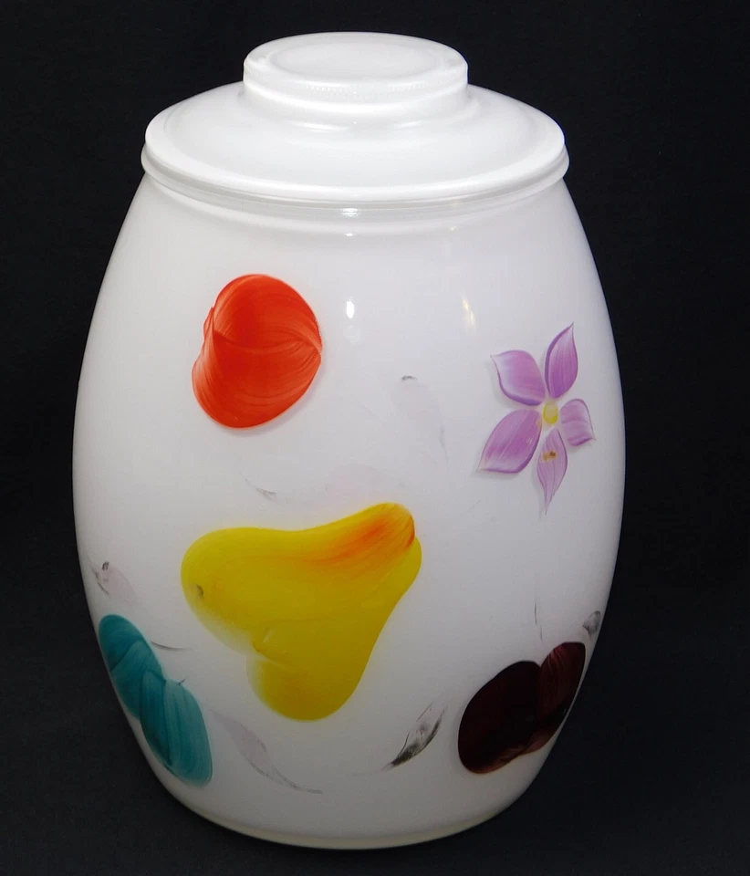 Vintage 1950s MCM Bartlett Collins Reverse Painted Glass Fruit Cookie Jar 9.75" - Image 1 of 4