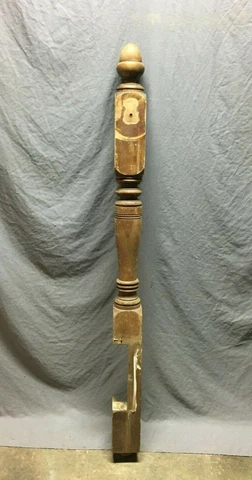 Antique Decorative Turned  wood Newel Post Pine 4x59 Vintage Staircase 1094-21B Cover