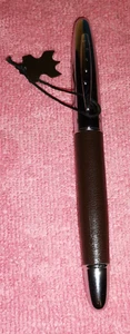 BALMAIN Ballpoint metal Chrome, Trim of Brown Leather France - Picture 1 of 6
