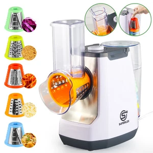 SUPERLEX Elektrischer Gemüsehobel Küchenmaschine für Käse,Gemüse, Kartoffelreibe - Bild 1 von 16