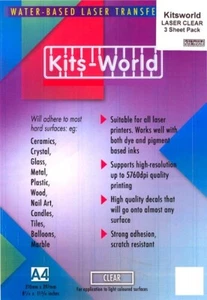 Kits World Decals CLEAR DECAL PAPER FOR LASER PRINTERS 3 Sheets - Picture 1 of 2