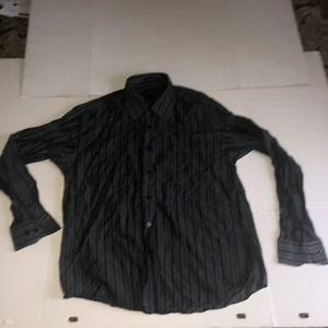 Calvin Klein 15 1/2 32/33 Large Black And White Stripped Long Sleeve - Bild 1 von 4