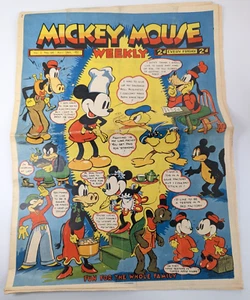 Mickey Mouse Weekly Vol. 2 No. 74 Arpril 24 1937 Minnie Donald Duck Goofy Comic - Picture 1 of 11