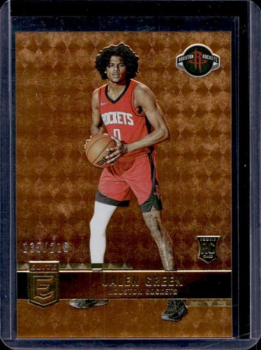 2021-22 Panini Donruss Elite Jalen Green Orange Rookie Card RC #135/210 Rockets