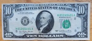 1977 $10 Ten Dollar Bill Federal Reserve Note 