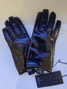Roeckl Damen Handschuhe Gr.6,5 Schwarzes Leder Glänzend Wolle Kaschmir Gefüttert - Bild 1 von 5