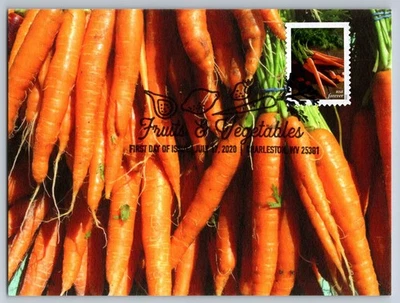 #5486 Fruits and Vegetables Carrots FDC Maxi Card w/Pictorial Cancel - Image 1 of 2