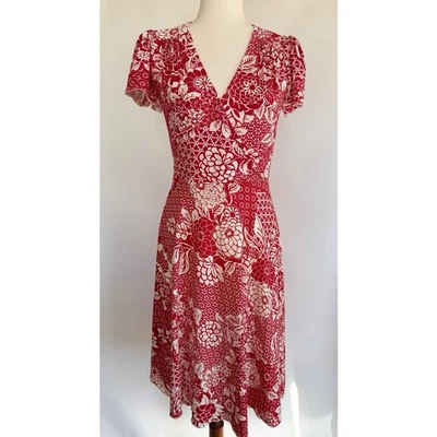 Vestido vintage Y2K ECI para mujer rojo asiático floral babydoll midi caprichoso talla 4 años 90’s Foto 1 de 4
