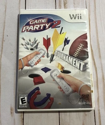 Vintage Nintendo Wii Game Party 2 WB Video Games Darts Shuffleboard Puck Bowling - Image 1 of 3