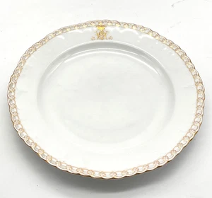 Antiguo plato de porcelana KPM con escudo monograma corona rey plato escudo 24,5 cm - Imagen 1 de 7