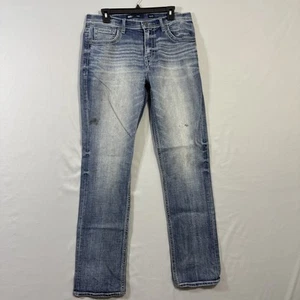 BKE Tyler Jeans Herren 33x34 Blau Straight Leg Distressed Faded Wash Denim Hose - Bild 1 von 12