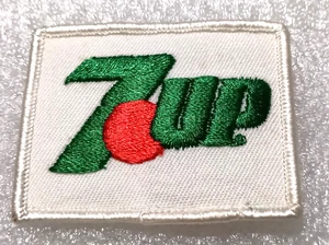 Vtg Seven Up 7up Soda Red Spot Small White Cloth Hat Patch NOS New 1980s - Picture 1 of 3