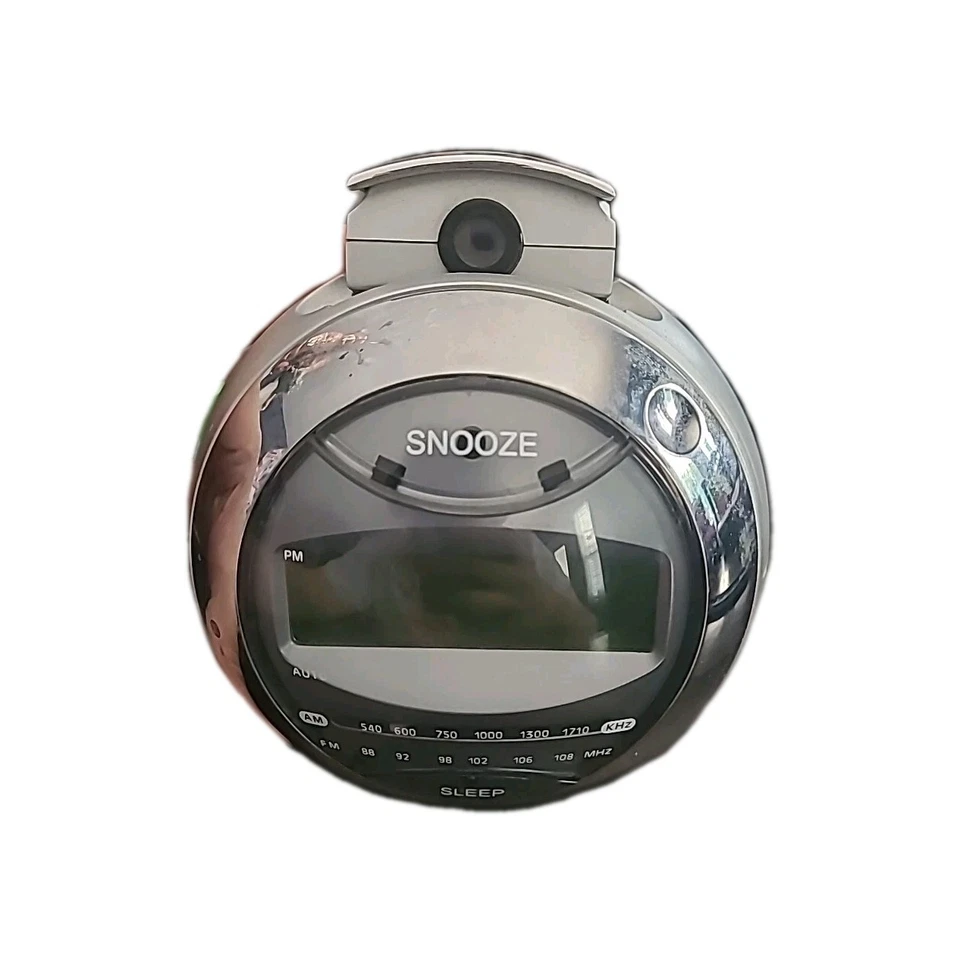 Jensen JCR-220 Projection Clock Radio Alarm in White & Silver  - Image 1 of 4