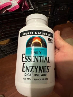 Enzimas esenciales diarias Source Naturals, ayuda digestiva, 500 mg, 360 cápsulas Foto 1 de 3