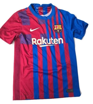 FC Barcelona Shirt Boys Medium Nike Rakuten La Liga Soccer Football Dri Fit - Image 1 of 4
