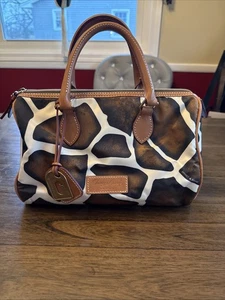 Dooney & Bourke Giraffe Print Satchel Purse - Picture 1 of 8